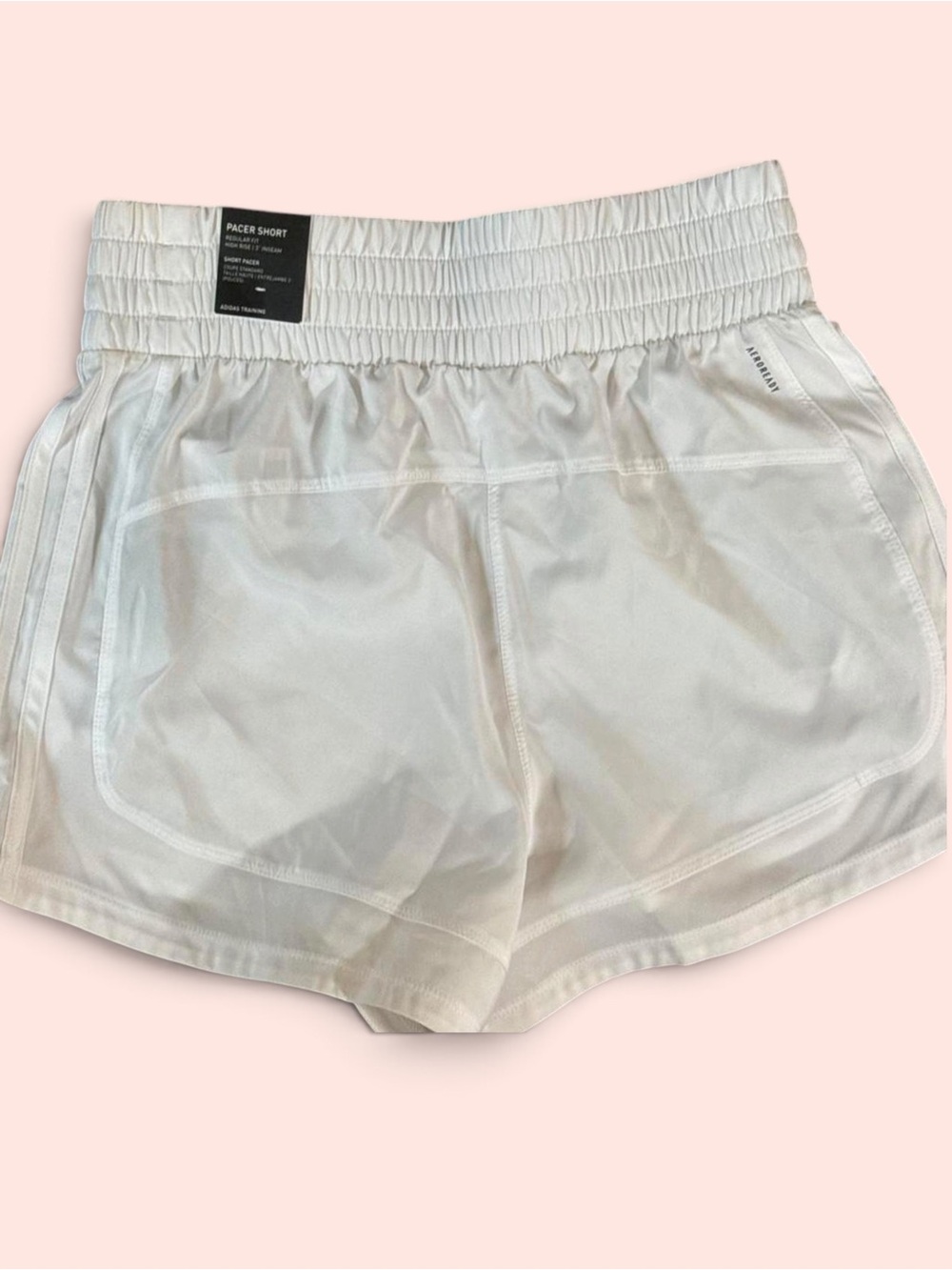 adidas White Athletic Tennis Shorts with Black Logo - Picture 4 of 5